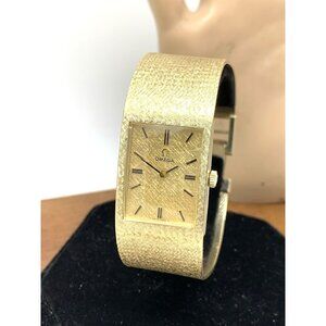 Omega Men's Watch Vintage 1976 14k Yellow Gold 625 Swiss Manual Wind DD6751 Mesh